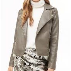 Gray Faux Leather Jacket